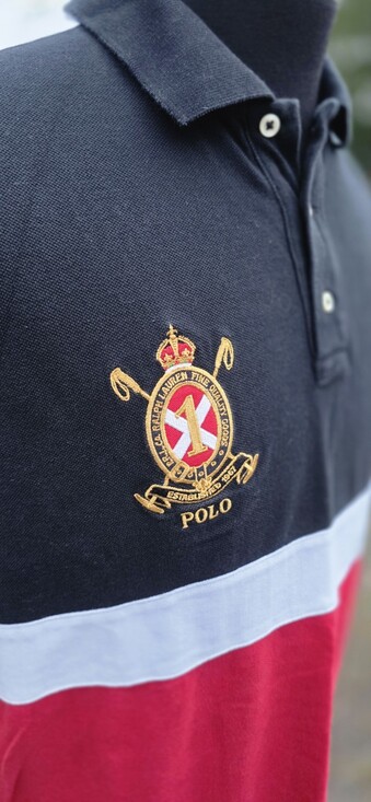 Vintage POLO Ralph Lauren Crest Big Logo Shirt Mens Large Rare Non Vintage Y2k - Picture 5 of 9